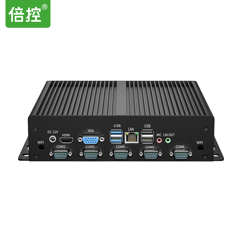 倍控G28-2LAN-6COM 雙網口六串口工控電腦主機RS485/RS232可切換