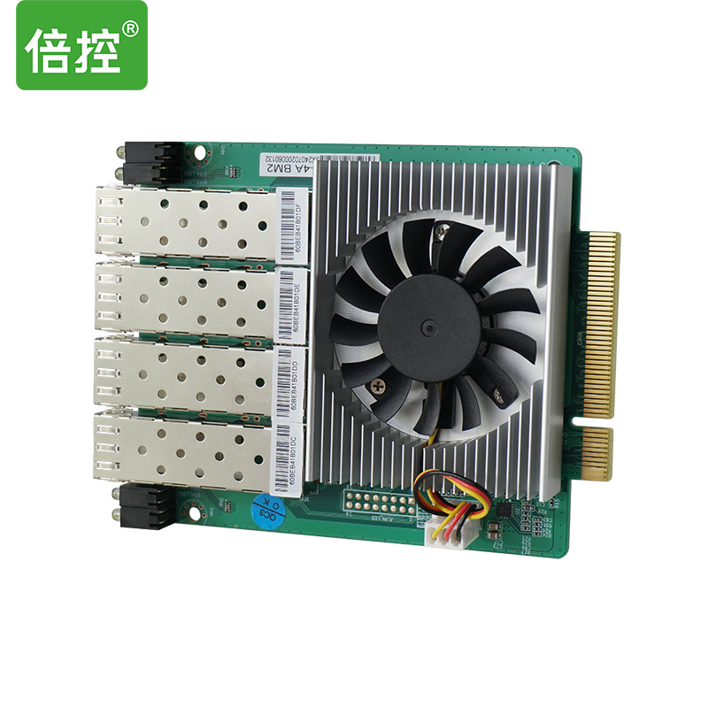 倍控X710/I350/82599萬兆光纖網卡模板4SFP接口，8XPCI-E標準插槽軟路由網卡opt710 opt599 c236的10G網卡